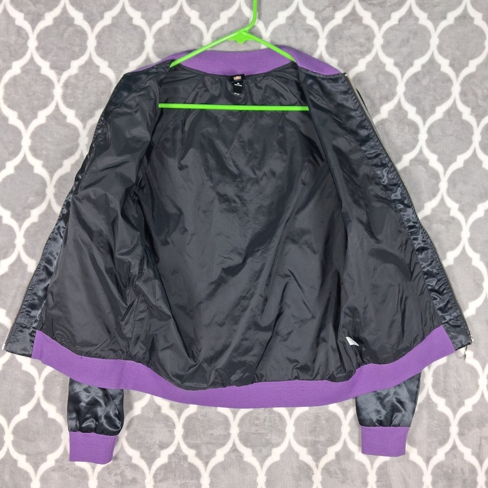 Paul Frank Kawaii Bomber Jacket Girls Medium Satin Purple Harajuku - Picture 12 of 15